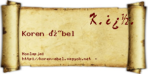 Koren Ábel névjegykártya
