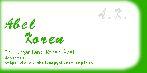 abel koren business card